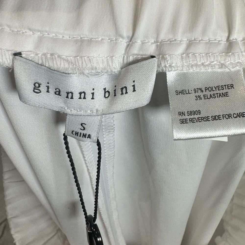 Gianni Bini white satin star struck joggers size small NWT - Picture 6 of 6